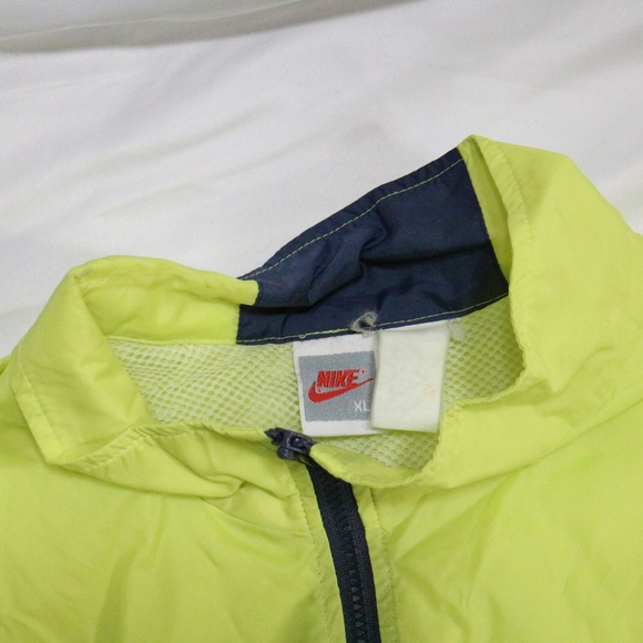 VTG 80s NIKE Lime/Blue Colorblock Windbreaker Sz XL Men - Picture 4 of 8